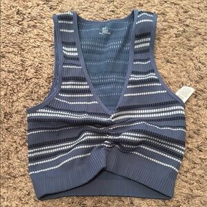 Striped Blue Sleeveless Top